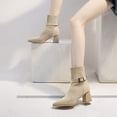 thumbnail image 4 of NECHOLOGY Botas Mujer Adulto Femenino Zapatos Botines para mujer Botas largas de tacón por encima de la rodilla con estampado de de ante para mujer, moda de otoño e invierno (White, 7.50), 4 of 6