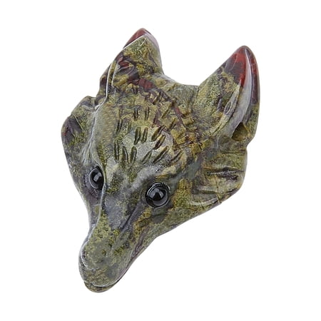 1 Set Natural Dragon Blood Pendants Wolf Head 37~42x25~30x10~13mm Hole: 2mm 1pc/set