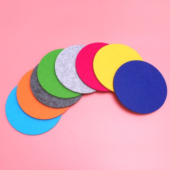 WHAMVOX 8pcs Creative Memo Board Colorful Round Felt Wall Stickers for Photos Memos Display Assorted Color