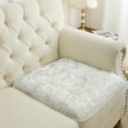 thumbnail image 3 of LAICAIW Square Faux Fur Sheepskin Chair Cover Seat Cushion Pad Super Soft Area Rugs for Living Bedroom Sofa (1.6ft x 1.6ft, White-Grey Tip), 3 of 7