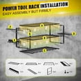 thumbnail image 2 of CZCPP-Organisateur d'Outils Mural - Support de Rangement 200Lbs 3 Couches avec 4 Porte-Perceuses pour Outils Sans Fil. Organisateur d'Outils de Garage en Fer Robuste pour Abri d'Atelier Base de Panneau Perforé, 2 of 4
