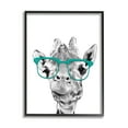 thumbnail image 2 of Stupell Industries Fun Giraffe In Glasses Animal Animals & Insects Painting Gray Framed Art Print Wall Art, 2 of 5