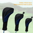 thumbnail image 6 of Golf Head Covers - 3Pcs Golf Club Head Covers for Wood & Fairway, Driver Headcover Hybrids of No. Tags 3 4 5 6 X with Long Neck Mesh for Extra Club Protection, 6 of 11