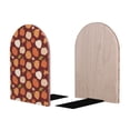 thumbnail image 2 of Zufioo Happy Thanksgiving Day Print Wooden Bookends, Metal Bookshelf Non-slip Bookends, Home Furnishings Suitable for Bookcases Offices, 2 of 8