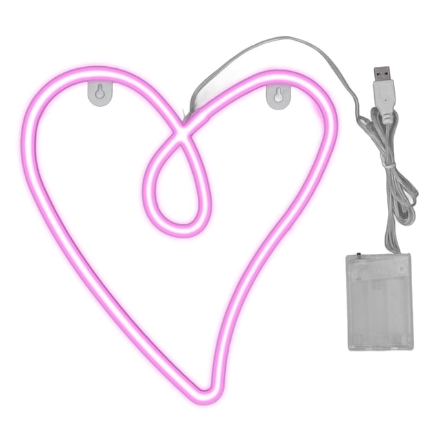 Luz de neón en forma de corazón Jadeshay decoración de pared