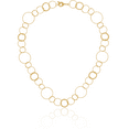 thumbnail image 2 of 14K Solid Yellow Gold Combo Circle Round Geometric Chain Necklace, 2 of 3