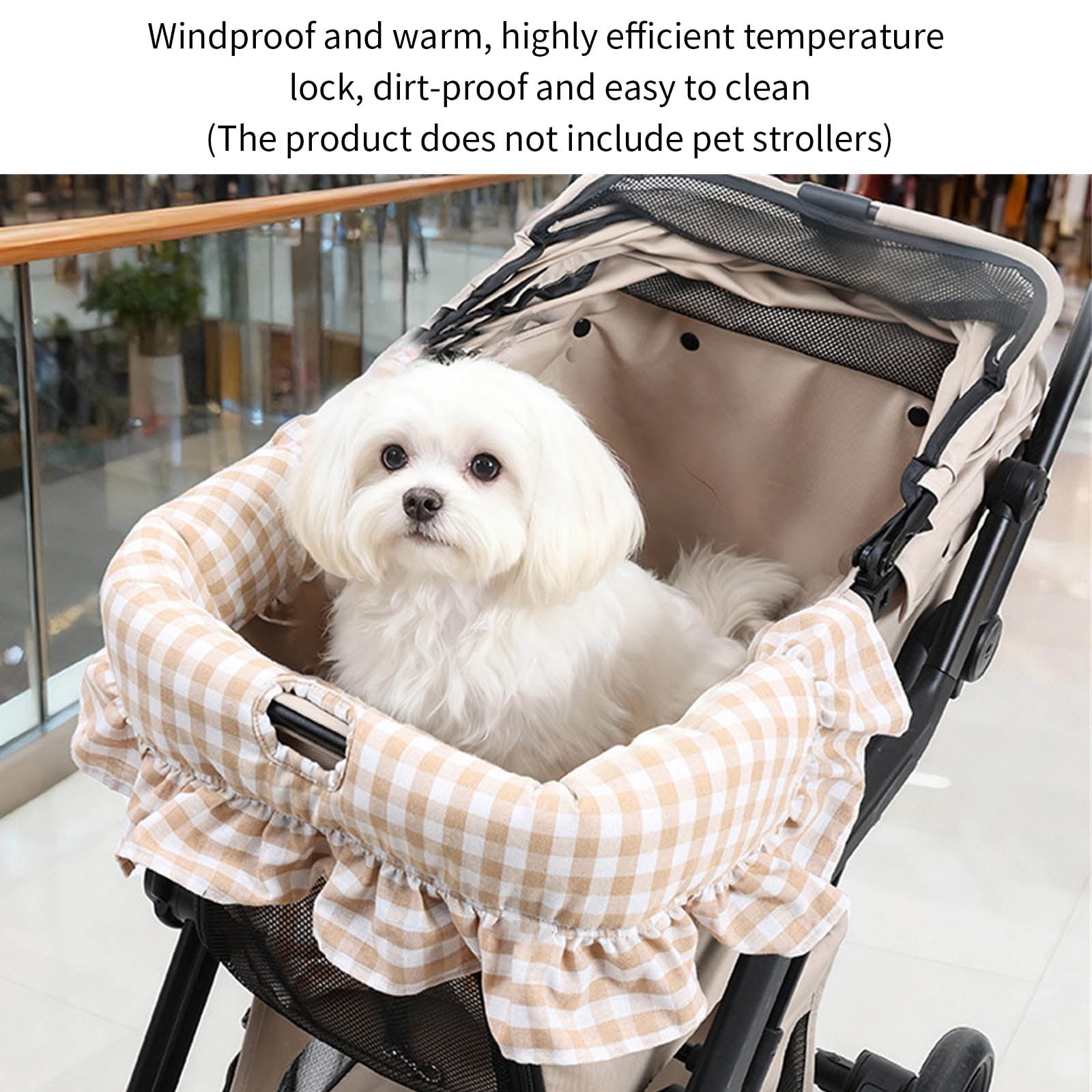 Pet Bed Warming Pad Strollers Mat for Outdoor Use Polyester Fabric Easy to Clean Dry Quick Pushchair Cushion for Travel
