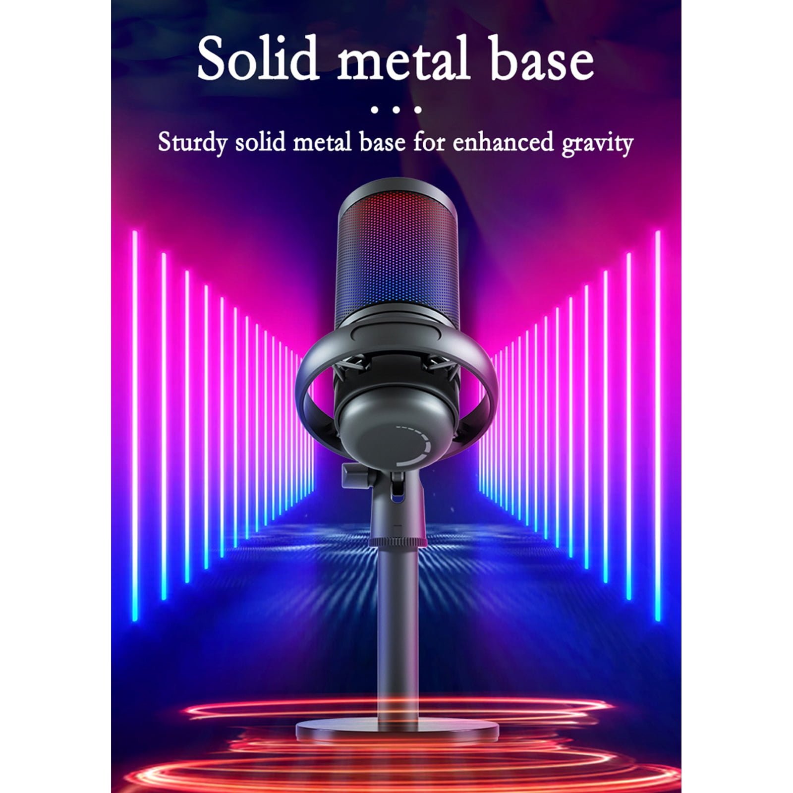 Color USB Microphone for Gaming PC Streaming Podcasting Mute Button Condenser Mic Noise Reduces