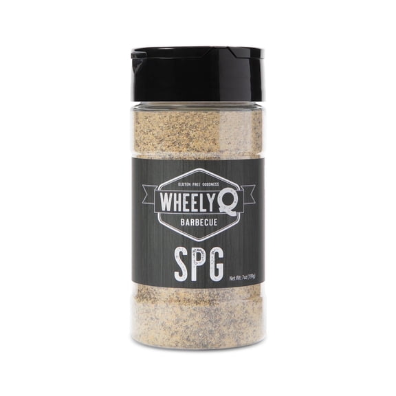 WheelyQ Barbecue SPG Seasoning | Salt, Pepper, Garlic Rub, 7oz
