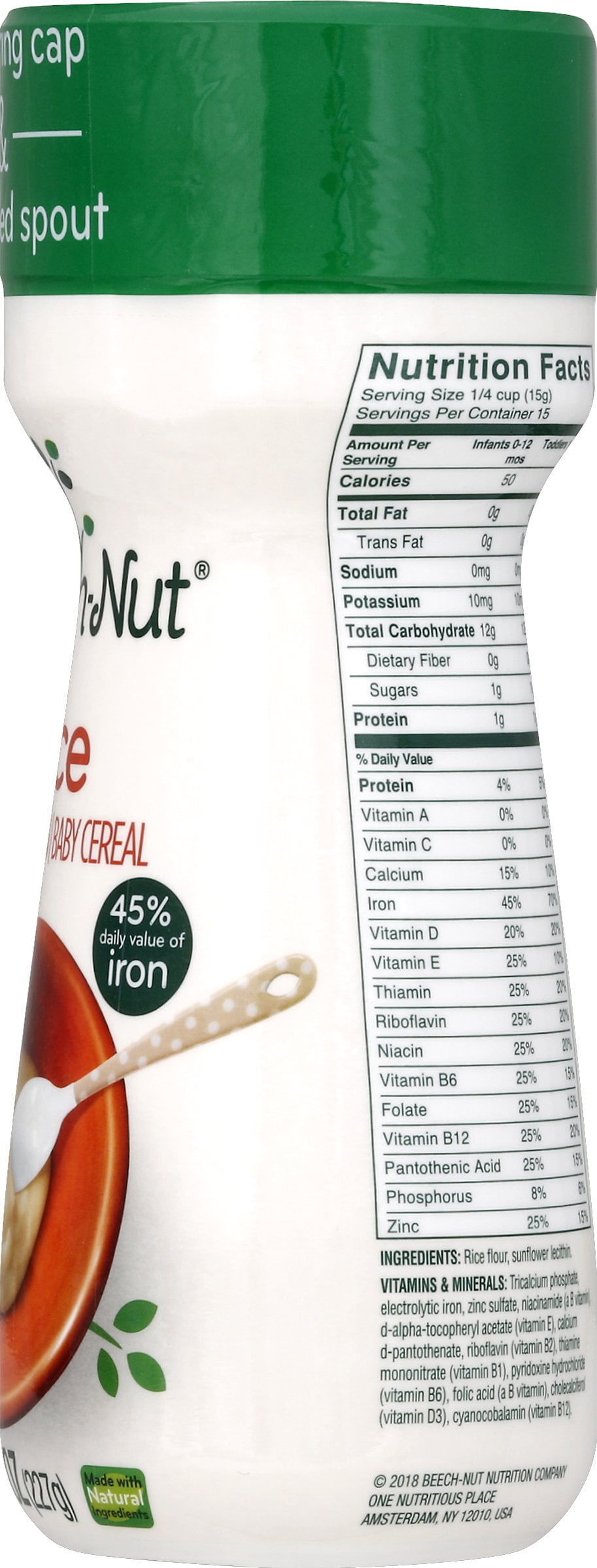 beechnut rice cereal ingredients