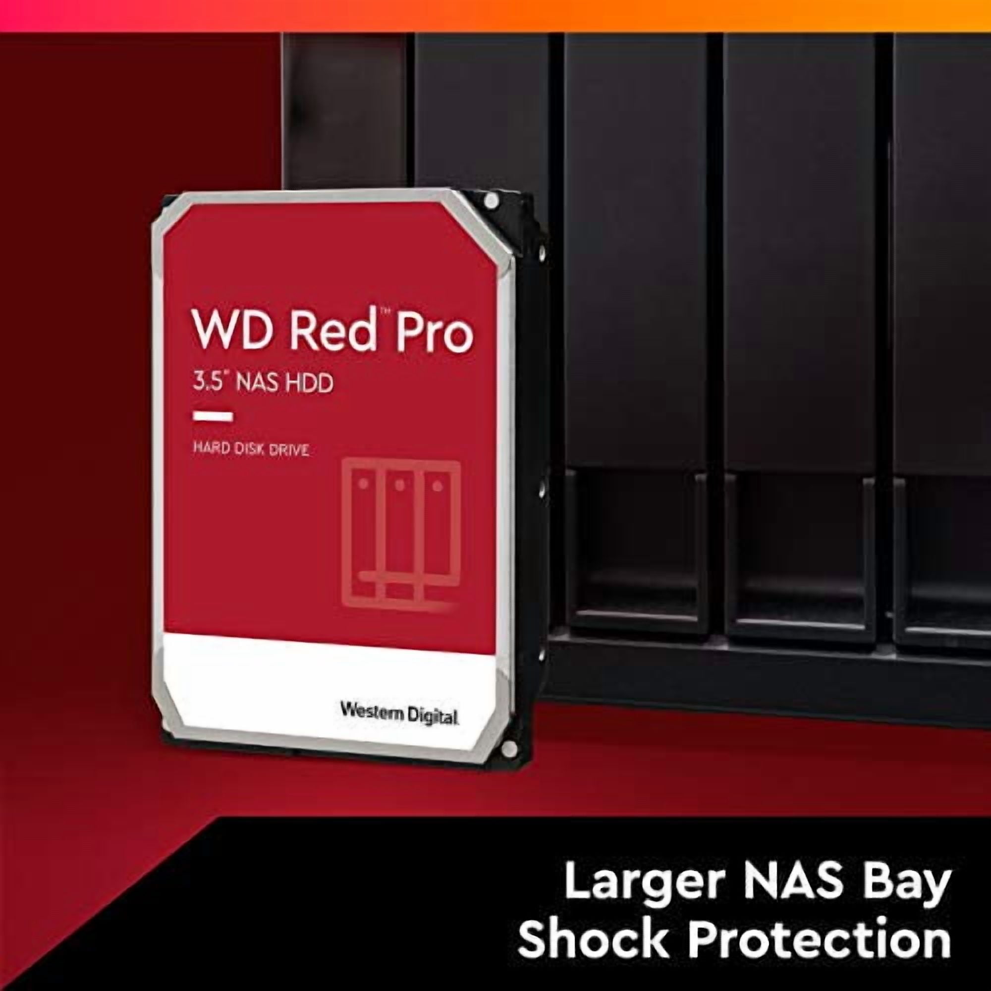 Western Digital 2TB WD Red Pro NAS Internal Hard Drive HDD - 7200 RPM, SATA 6 Gb/s, CMR, 64 MB Cache, 3.5" - WD2002FFSX
