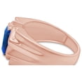 thumbnail image 3 of AFFY 8x10 mm Simulated Birthstone Men's Ring Blue Sapphire In 14K Rose Gold Plated 925 Sterling Silver. Ring Size 11, 3 of 6