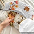 thumbnail image 4 of Full Size Fitted Sheet Set - Hedgehog Fall 3 Piece Bedding Sets 16" Deep Pocket Fitted Sheet with 2 Pillowcases, Thanksgiving Pine Cones Maple Wooden Plaid Brushed Microfiber Hotel Luxury Bed Sheets, 4 of 9