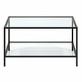 thumbnail image 4 of Henn&Hart 32" Square Blackened Bronze Coffee Table with Glass Shelf, 4 of 7