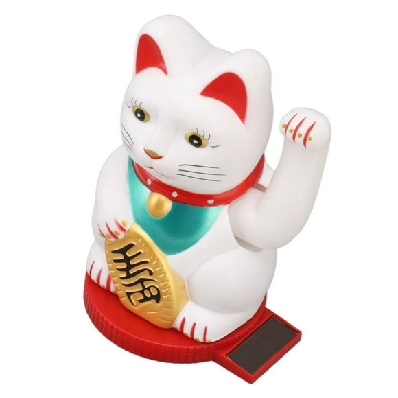 Waving Arm Fortune Cat,Waving Arm Lucky Cat Solar Lucky Cat Ornament Lucky Cat Ornament Professional Grade