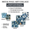 thumbnail image 4 of Designart "Elegant Rustic Lattices In Cobalt II" Geometric Wall Art Set Of 5 - Blue Modern Office Room Metal Wall Art Set, 4 of 6