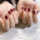 thumbnail image 4 of Juego de parches para extensiones de uñas HUOGUO, color burdeos con borde plateado, 24 unidades, 4 of 4