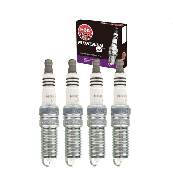 4 pc NGK Ruthenium HX Spark Plugs compatible with Ford Edge 2.0L L4 2012-2020