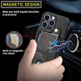 thumbnail image 3 of Compatible with iPhone 13 Pro Max Wallet Case, Kickstand Case with Credit Card Holder, Protective Phone Case with Shockproof TPU and Soft PU Leather Weave Pattern Cover - Green, 3 of 12