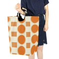 thumbnail image 4 of Yayeee Freestanding Laundry Hamper with Handle Collapsible Large Storage Basket for Clothes, Orange Geometric Pattern, 4 of 7