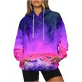 thumbnail image 4 of Women Plus Size Hoodies Loose Tie-Dye Printing Hooded V-neck Pocket Long Sleeve Sweatshir, 4 of 7