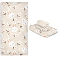 thumbnail image 6 of Coolnut 3 PCS Towel Rabbit & Daisy Flowers Cotton Bath Towel Set (1 Bath Towel, 1 Hand Towel, 1 Washcloth) for Bathroom, Super Soft and Quick Dry Towels, 6 of 6