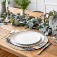thumbnail image 2 of Yellow Grey Geometric Round 13 Inch Placemats Set of 8, Boho Vintage Country Flowers Leaves HeatResistant Non Slip Place Mats for Dining Table, Wipeable Braided Kitchen Table Mats for Housewarming, 2 of 9