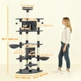 thumbnail image 3 of PawHut 79" Large Cat Tree Tower w/ Scratching Posts, Hammock, Dark Grey, 3 of 10