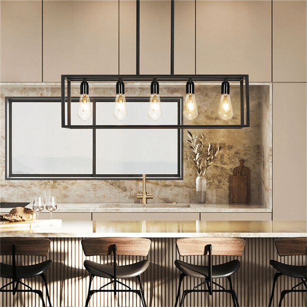 5- Light Ceiling Chandelier Light: Industrial Pendant Lighting