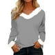 thumbnail image 1 of Camiseta de manga larga con cuello en V y estampado navideño para mujer, otoño-invierno. Prendas holgadas de estilo informal, poliéster, tallas S-XXXL., 1 of 4