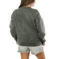thumbnail image 2 of Women's Gameday Couture Charcoal New York Giants Oversized Bring The Energy Pullover Sweatshirt, 2 of 2