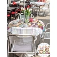 thumbnail image 4 of Easter Gnomes Outdoor Tablecloth - 54 Inch Round Dining Table Cover, Eggs Rabbit Spring Daisy Floral Colorful Stripes Waterproof Outdoor Table Cloth with Umbrella Hole & Zipper for Picnic/Patio/Party, 4 of 7