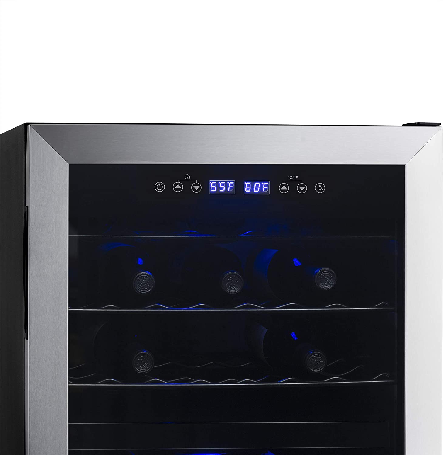Restored Newair NWC043SS00-RB Freestanding Dual Zone Wine Fridge, 43 Bottles, Stainless Steel (Refurbished)
