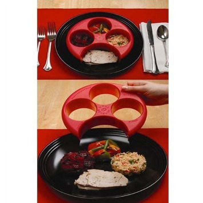 Ezy Dose Meal Measure Portion Control Plates, Container for Weight Loss or  Diet Tools, Red