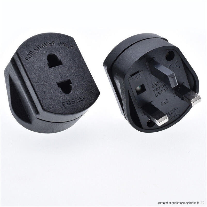 2Pin To 3Pin UK Shaver Adapter Plug Socket Converter EU European Euro