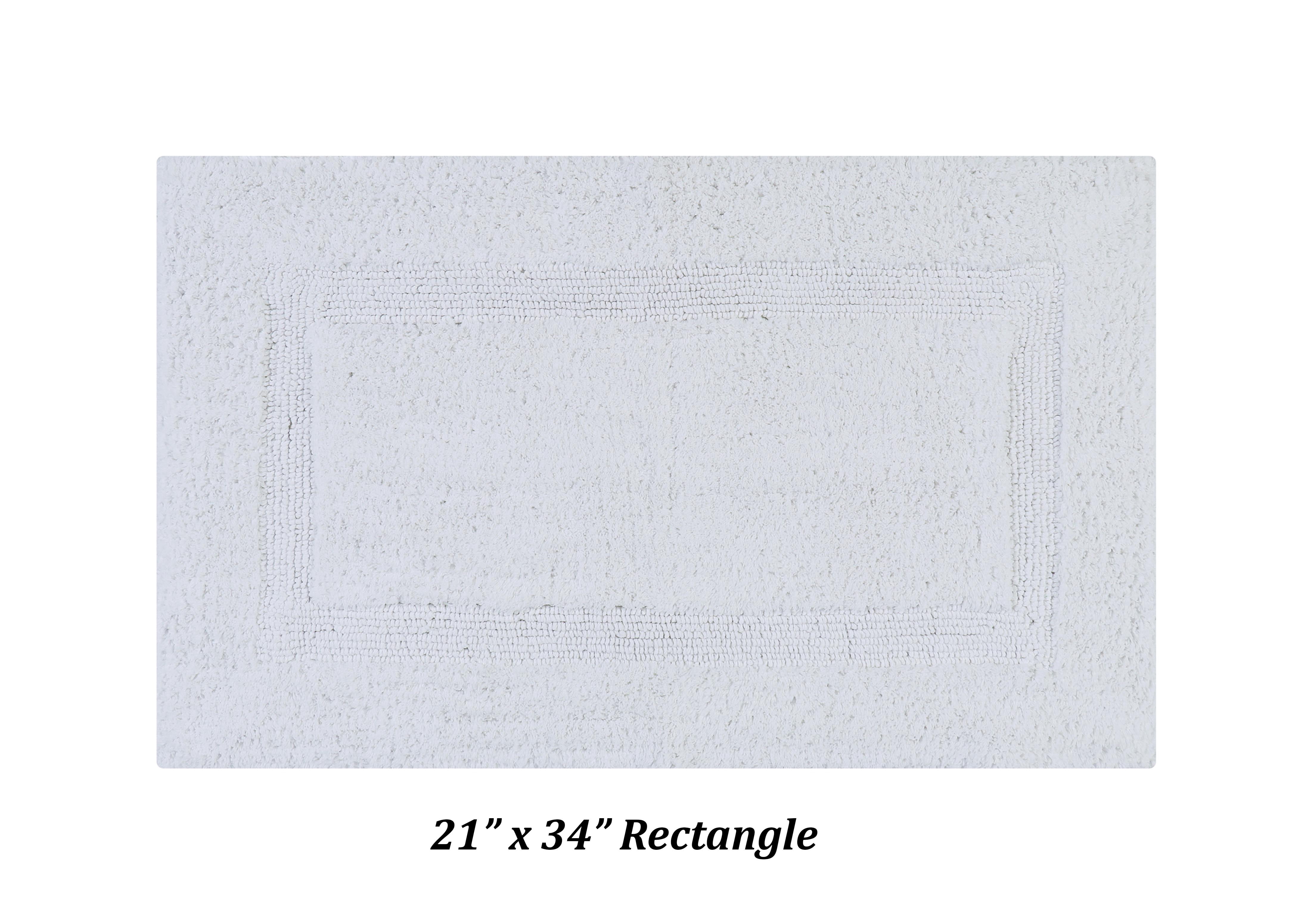 Better Trends Premium 3 Piece Bathroom Rug Set 100% Cotton, Extra Soft Tufted Bath Mat, Water Absorbent & Reversible Mat, White Lux Collection