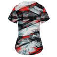 thumbnail image 3 of VKOYWKM Halloween Scrub Shirts for Women V Neck Halloween Spooky Print Scrub Tops Short Sleeve Loose Fit Pockets Nurse Uniforms Working Scrubs, 3 of 4