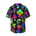 thumbnail image 2 of Disketp Men's Hawaiian Bright Mushrooms Print Shirts Button Down Holiday Beach Shirts-Large, 2 of 7