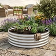 thumbnail image 6 of MATSKY 36" Round Galvanized Fire Pit Ring, 3ft Heavy Duty Steel Outside Wood Burning Burn Pit for Backyard and Camping, Silver, 6 of 8