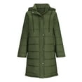 thumbnail image 5 of YanHoo Women Long Down Jacket Full Zip Up Padded Puffer Jacket Plus Size Quilted Hooded Coat Mid Length Winter Coats Outwear Army Green,XXXXXL, 5 of 8