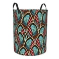 thumbnail image 3 of LNWH Laundry Basket, Bohemian Abstract Floral Pattern Foldable Laundry Hamper with Handles Waterproof, Small Size, 3 of 8