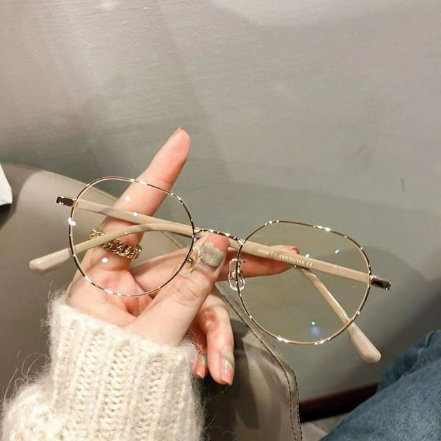 Gafas de metal para miopía, lentes planas con protección contra la luz azul, con marco para miopía para estudiantes