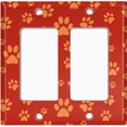 thumbnail image 6 of Metal Light Switch Plate Cover Puppy Dog Paw Prints Burnt Orange DOG032, 6 of 13