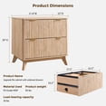 thumbnail image 5 of 2-Drawer File Cabinet, 31.8" Fluted Lateral File Cabinet with Hanging Rod for Letter, Legal, A4, Large Tabletop for Printer, Office Wood Printer Cabinet, Natural Oak, 5 of 6