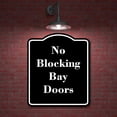 thumbnail image 2 of No Blocking Bay Doors BLACK Aluminum Composite Sign 8.5''x10'', 2 of 9
