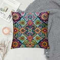 thumbnail image 2 of Orinice Decorative Bohemian Pillow Covers , Colorful Paisley Tribal Pattern Decor Flower Throw Pillow Covers Linen Cushion Case for Living Room Couch Sofa Patio Outdoor Home Decor White, 2 of 5
