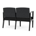 thumbnail image 3 of Amherst Wood Reception 2 Seat Tandem Seating / Black Wood / Dark Gray / Black, 3 of 5
