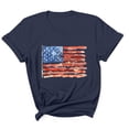 thumbnail image 3 of lcziwo Mens Gifts! Mens 4th of July Shirt Casual Crewneck Short Sleeve Summer Tops Fashion American Flag Graphic Tee Shirts Cotton Pullover Dark Blue XL, 3 of 6
