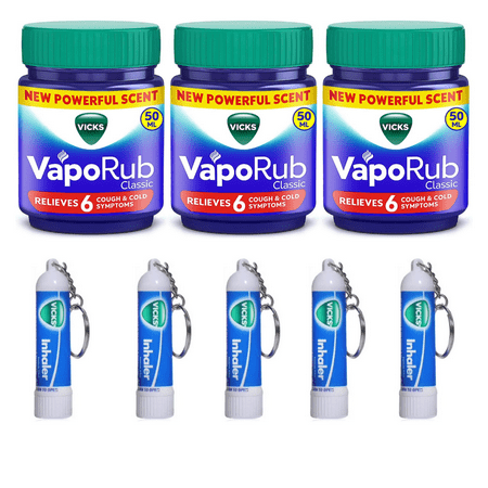 Vicks Vaporub And Inhaler Pack Relieves Blocked Nose Cold Relief 3x60ml Vaporub & 5xInhalers 0.5 ml