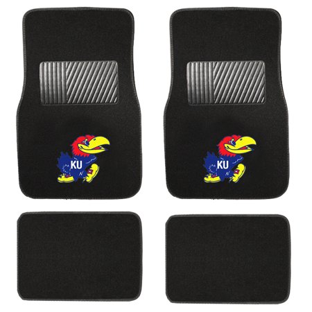 Kansas Jayhawks Mat - Front & Rear Carpet Car Floor Mats - NCAA - University of Kansas - Jayhawks